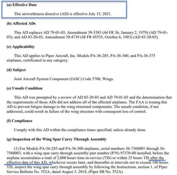 Can an airworthiness directive be overflown?