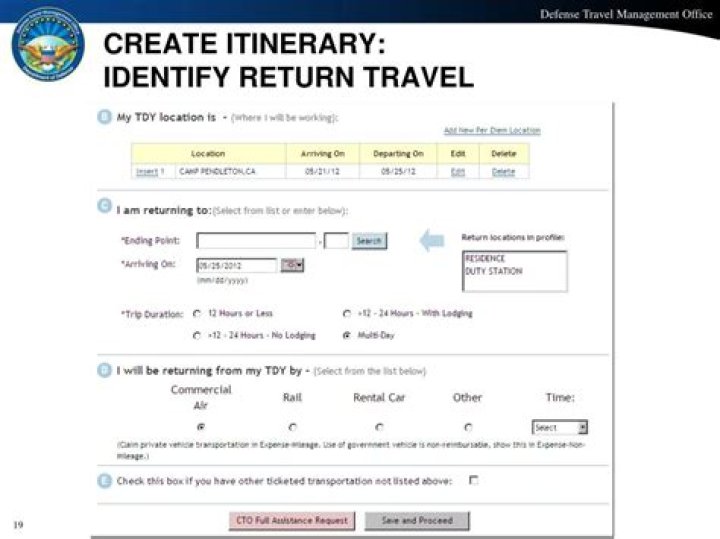What is ticketed return travel itinerary?