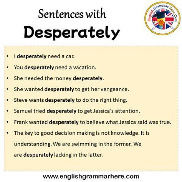 Whats a good sentence for desperately?