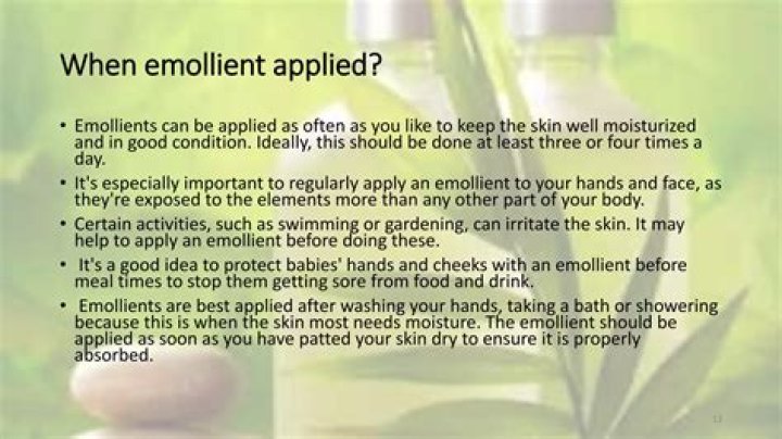 When to apply emollient cream?