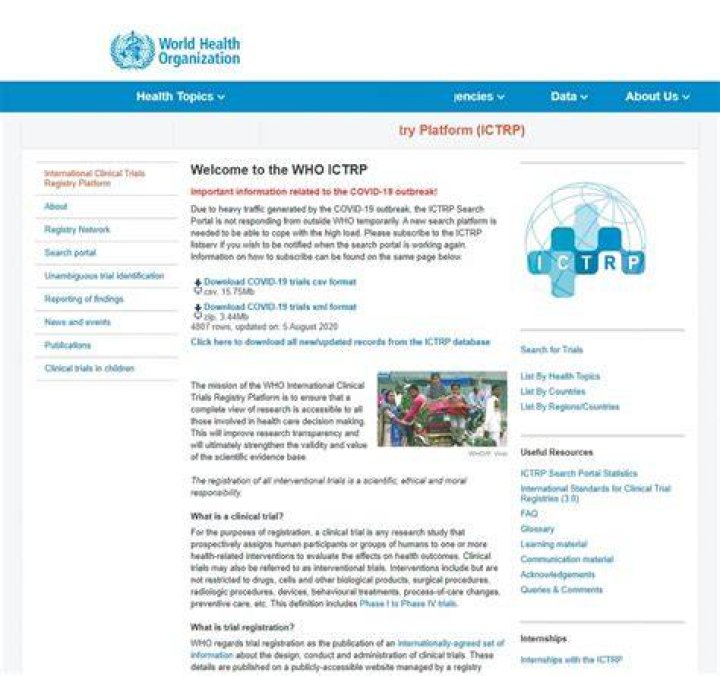 Who platform clinical trials?